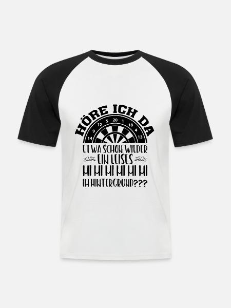 Darts Dart Dartpfeil Geschenkidee - Männer Baseball-T-Shirt - Weiß/Schwarz