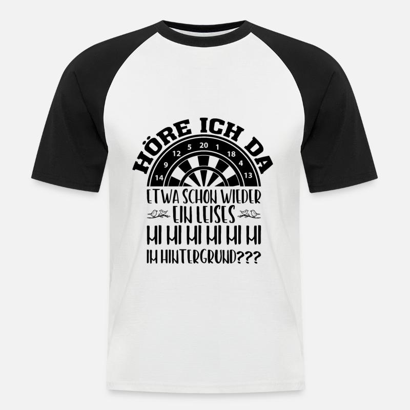 Darts Dart Dartpfeil Geschenkidee - Männer Baseball-T-Shirt - Weiß/Schwarz