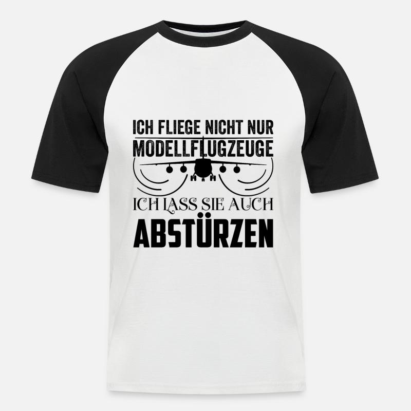 Modellflieger Modellbauer Modellbau Geschenkidee - Männer Baseball-T-Shirt - Weiß/Schwarz