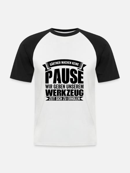 Lustiger Gärtner Spruch - Männer Baseball-T-Shirt - Weiß/Schwarz