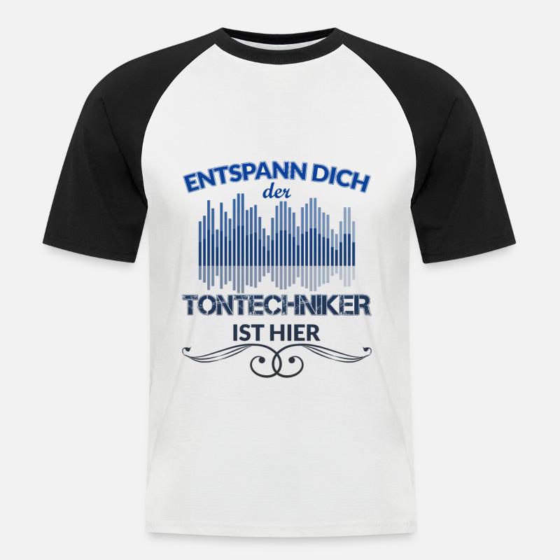 Tontechniker Tontechnik Veranstaltungstechnik - Männer Baseball-T-Shirt - Weiß/Schwarz