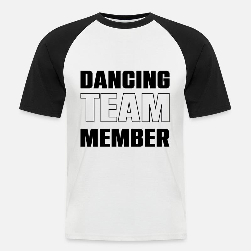 Dancing Team - Männer Baseball-T-Shirt - Weiß/Schwarz