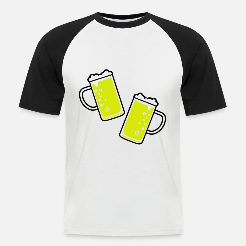 Bierglas Bierkrug Bier - Männer Baseball-T-Shirt - Weiß/Schwarz