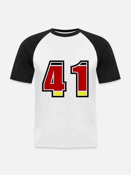41 Number Germany Jersey - Men's Baseball T-Shirt - white/black
