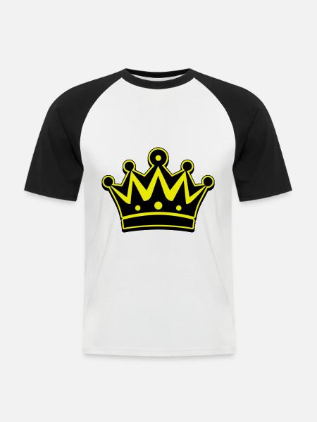 Crown Icon Symbol - Men's Baseball T-Shirt - white/black