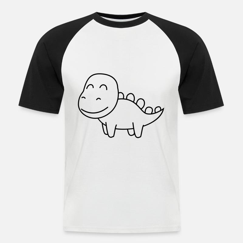 Dinosaurier stegosaurus Comic - Männer Baseball-T-Shirt - Weiß/Schwarz
