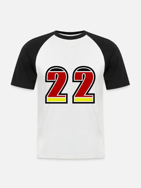 22 Number Germany Jersey - Men's Baseball T-Shirt - white/black