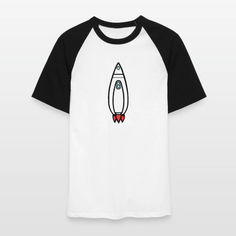 Spacecraft Rocket Space Space Flight Vector Men's Baseball T-Shirt