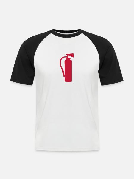 Feuerlöscher - Männer Baseball-T-Shirt - Weiß/Schwarz