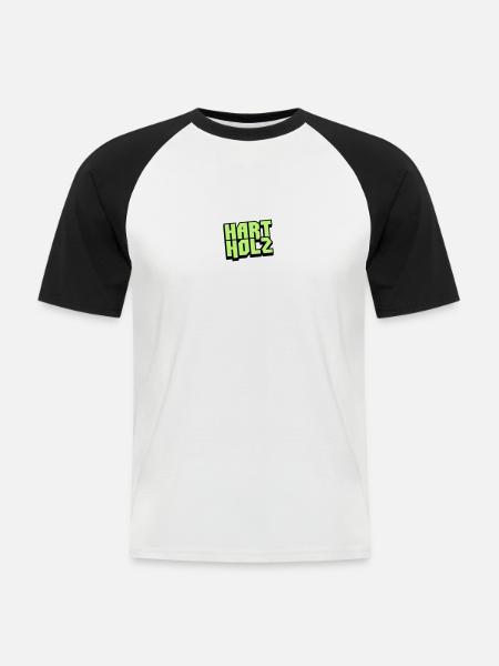 HARTHOLZ Logo - Männer Baseball-T-Shirt - Weiß/Schwarz