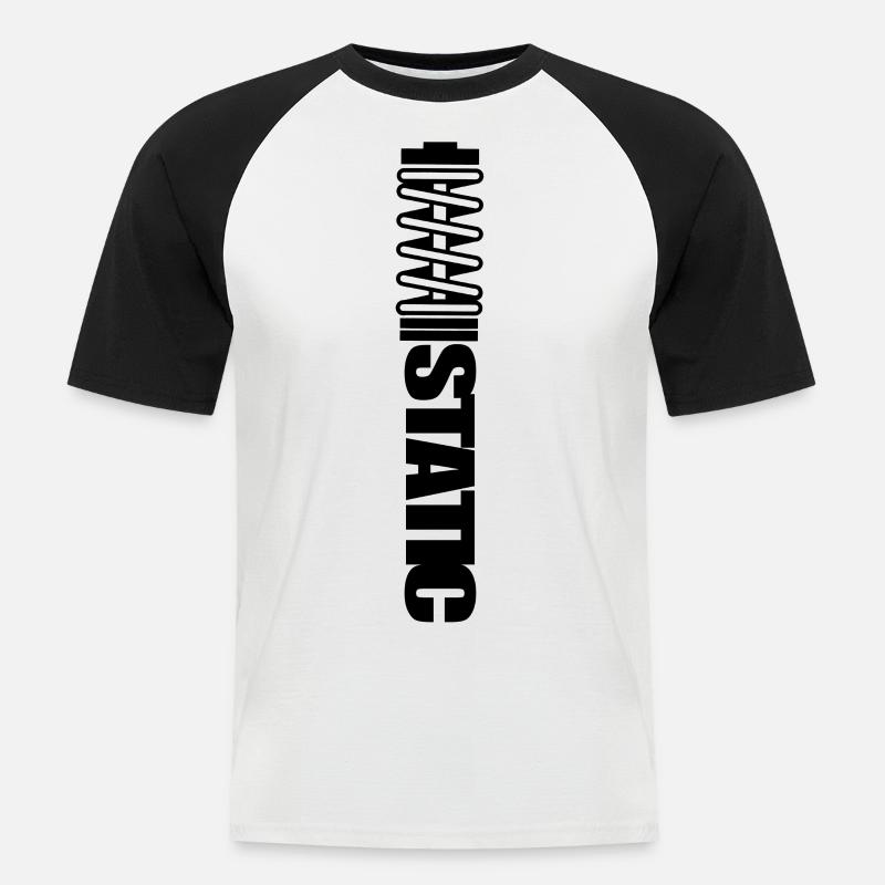Static - Men's Baseball T-Shirt - white/black