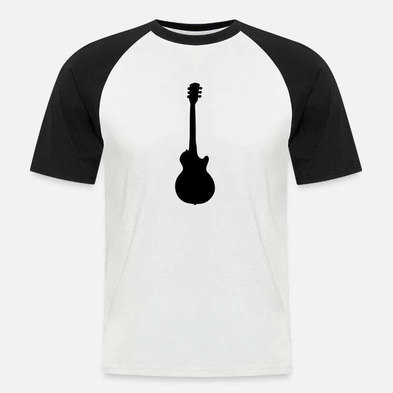 guitar gibson - Männer Baseball-T-Shirt - Weiß/Schwarz