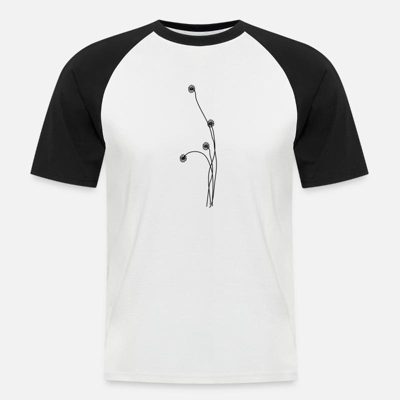 Blumen - Männer Baseball-T-Shirt - Weiß/Schwarz