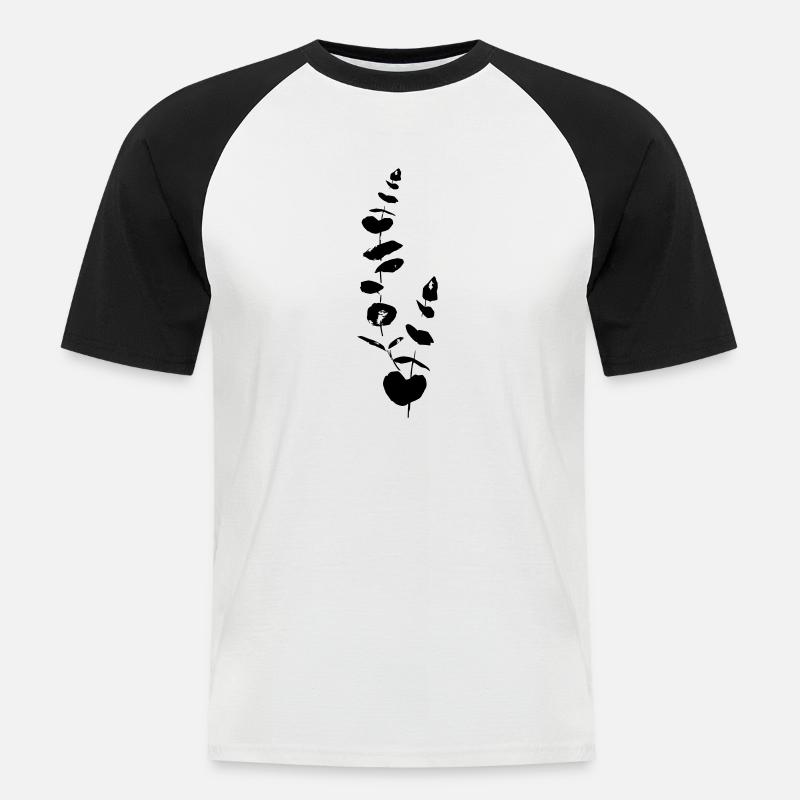 Eukalyptus - Männer Baseball-T-Shirt - Weiß/Schwarz