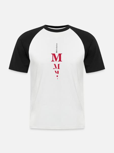 M girl - Männer Baseball-T-Shirt - Weiß/Schwarz