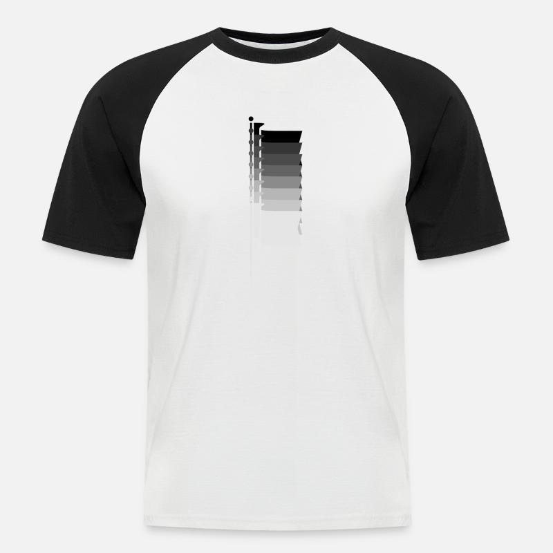 Multi-Flaggen - Männer Baseball-T-Shirt - Weiß/Schwarz