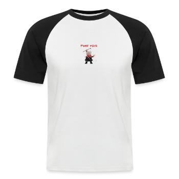 Les vieux punks ne meurent jamais - Le meilleur punk rock du monde - T-shirt baseball manches courtes Homme - blanc/noir - Devant - Nik (191cm)