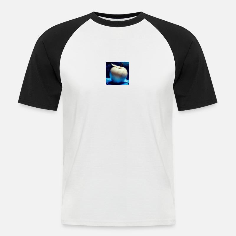 a simpel weird appel - Männer Baseball-T-Shirt - Weiß/Schwarz