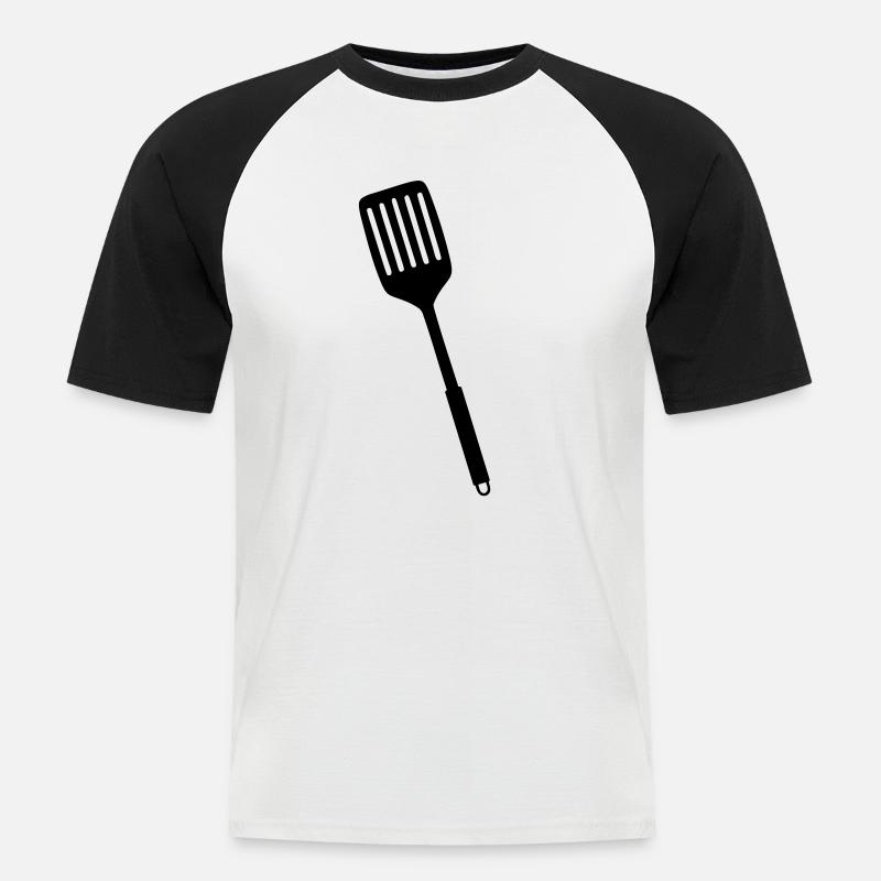 Kochen - Männer Baseball-T-Shirt - Weiß/Schwarz