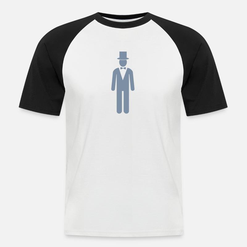 Icon Bräutigam - Männer Baseball-T-Shirt - Weiß/Schwarz