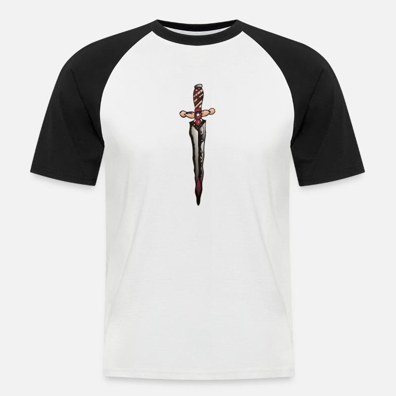Dolch Messer Dolch - Männer Baseball-T-Shirt - Weiß/Schwarz