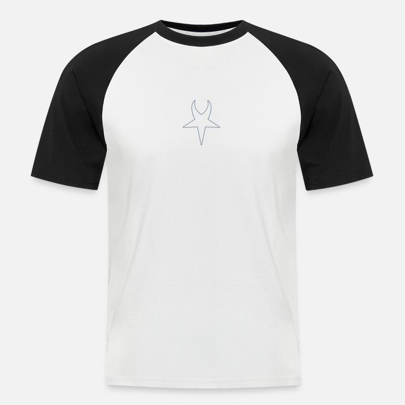 devil - Männer Baseball-T-Shirt - Weiß/Schwarz