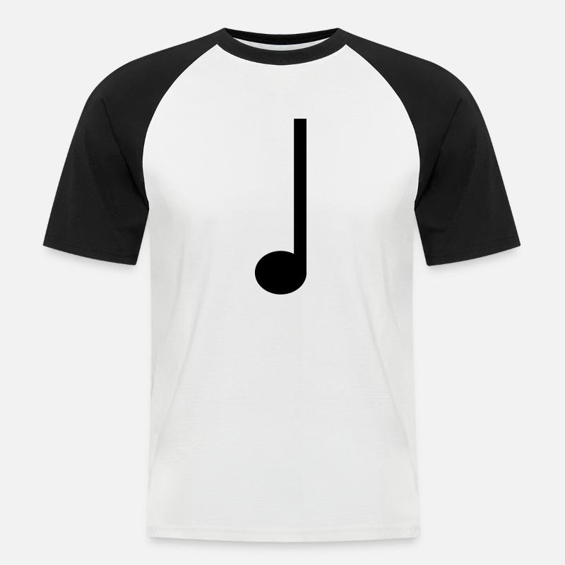 Musique de quart de note - T-shirt baseball manches courtes Homme - blanc/noir