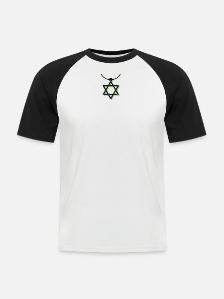 David-Stern - Männer Baseball-T-Shirt - Weiß/Schwarz