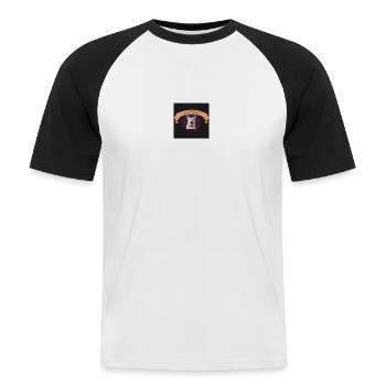 Hundekopf - Männer Baseball-T-Shirt - Weiß/Schwarz - Vorne - Nik (191cm)