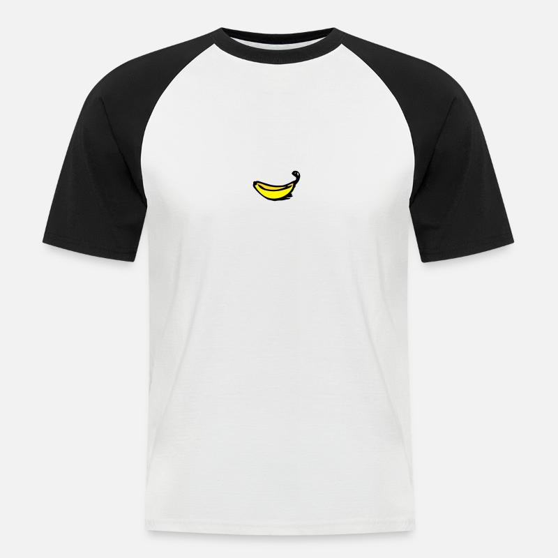 Banane - Männer Baseball-T-Shirt - Weiß/Schwarz