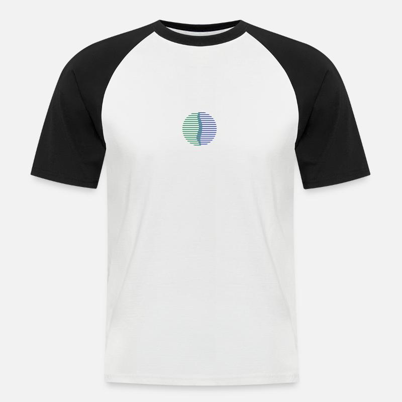 Wirbelsäule Kreis - Männer Baseball-T-Shirt - Weiß/Schwarz