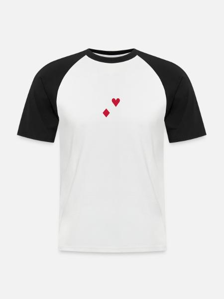 Poker - Men's Baseball T-Shirt - white/black