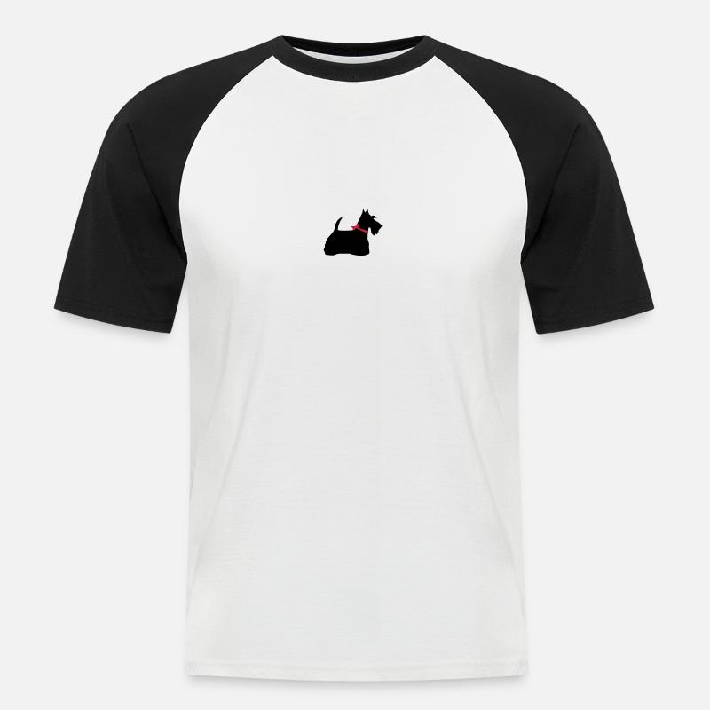 Scotch Terrier - Männer Baseball-T-Shirt - Weiß/Schwarz