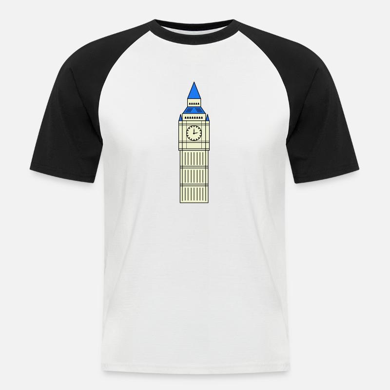 conception de grand ben - T-shirt baseball manches courtes Homme - blanc/noir