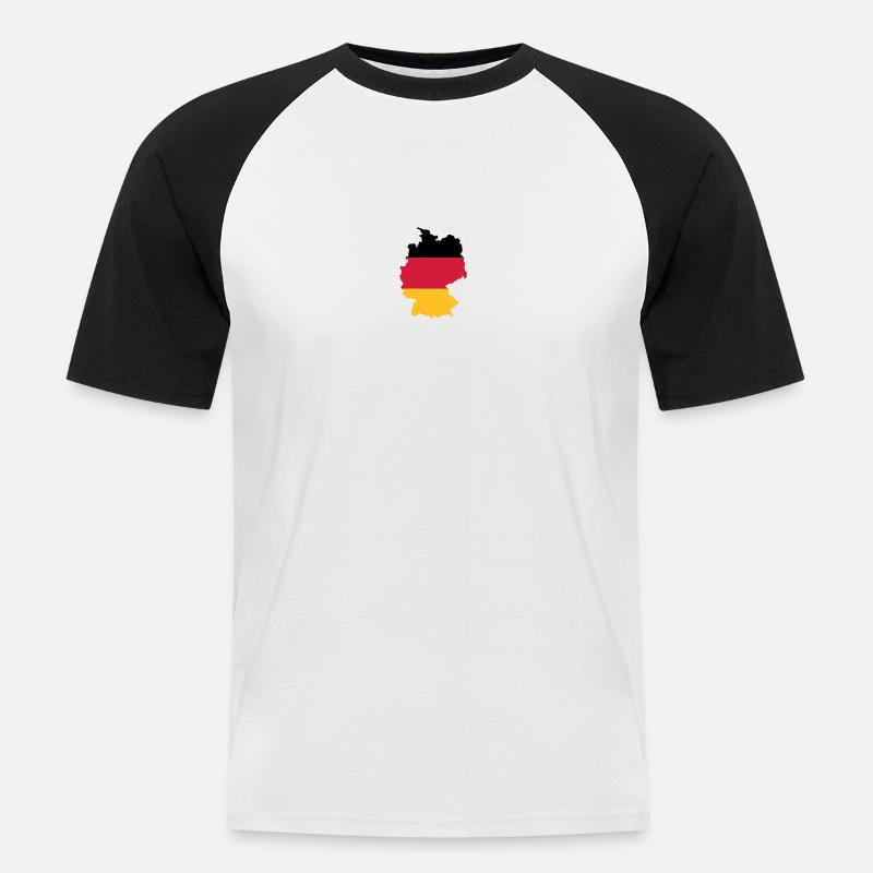 Deutschland - Männer Baseball-T-Shirt - Weiß/Schwarz