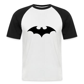Batman Logo Classic Black - Men's Baseball T-Shirt - white/black - Front - Nik (191cm)