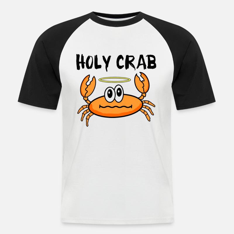 Heilige Krabbe - Männer Baseball-T-Shirt - Weiß/Schwarz