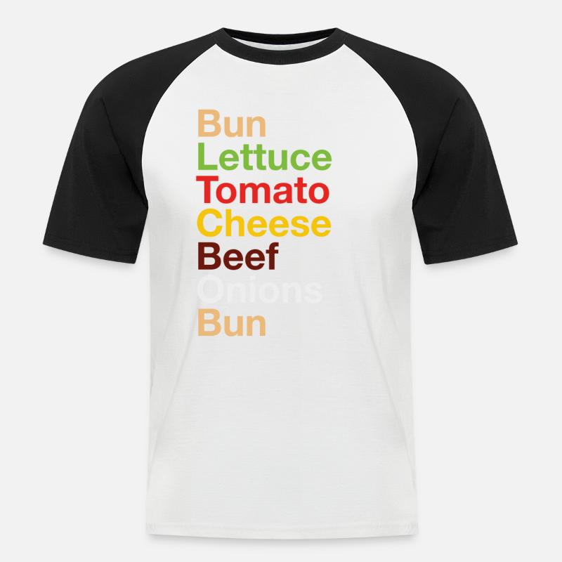 Cheeseburger - Männer Baseball-T-Shirt - Weiß/Schwarz