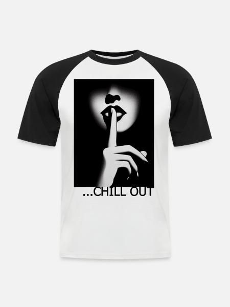 Se détendre - T-shirt baseball manches courtes Homme - blanc/noir