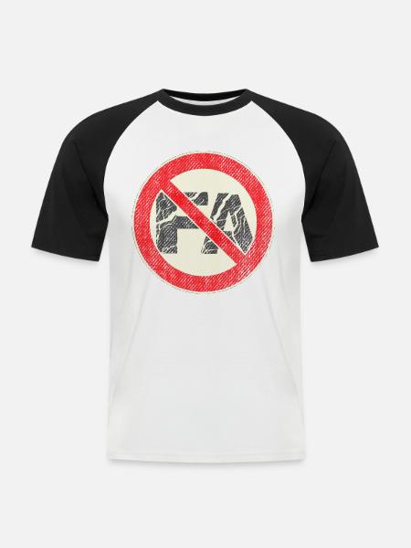 Gegen Faschismus FA - Männer Baseball-T-Shirt - Weiß/Schwarz