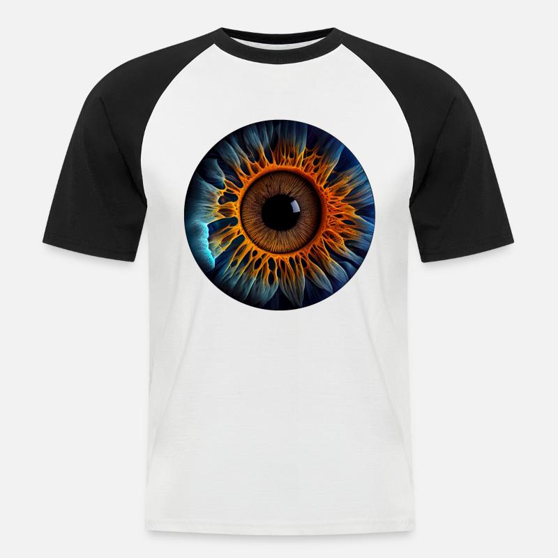 Eine Iris als biometrisches Identifikationssystem - Männer Baseball-T-Shirt - Weiß/Schwarz