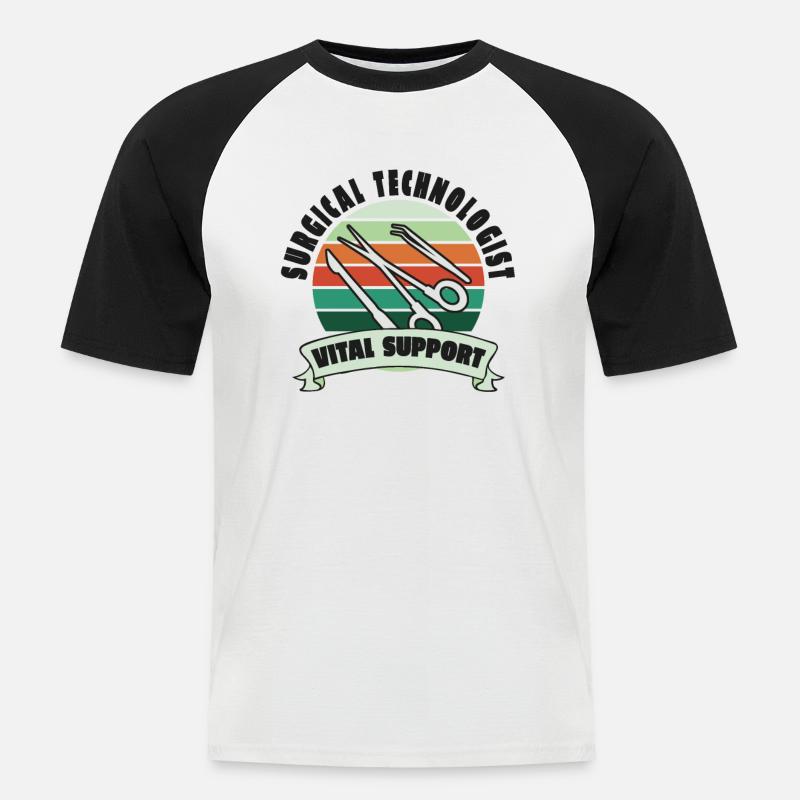 Chirurgisch-technischer Assistent Chirurg - Männer Baseball-T-Shirt - Weiß/Schwarz