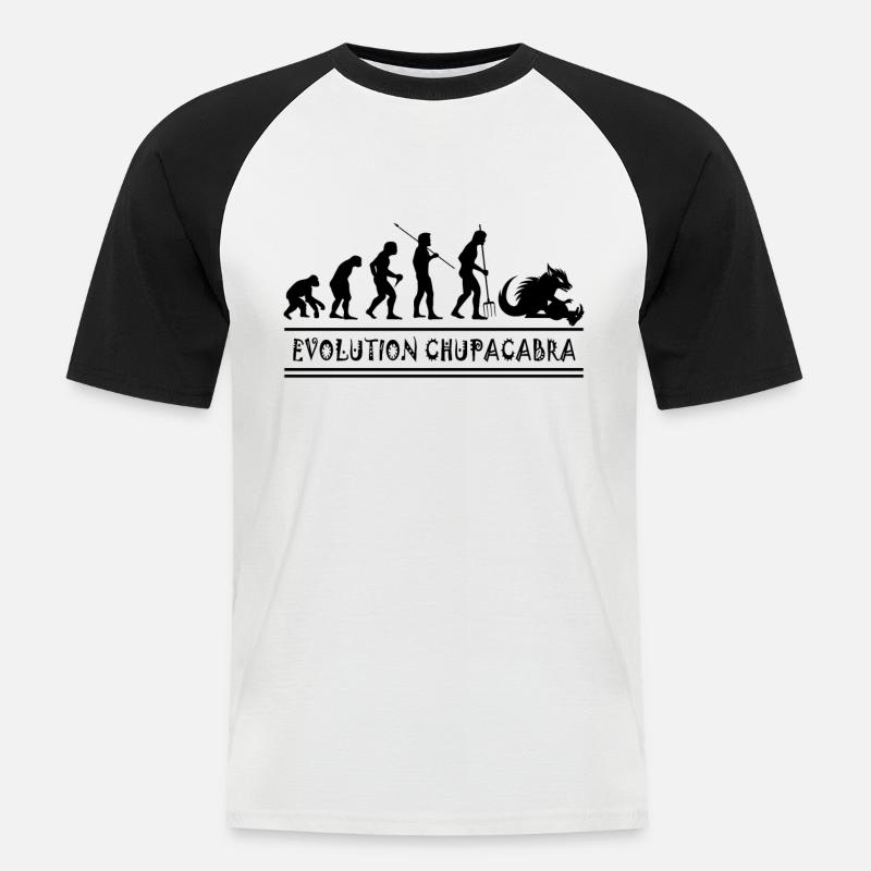 Cryptozoologists Chupacabra Creatures Evolution - Men's Baseball T-Shirt - white/black