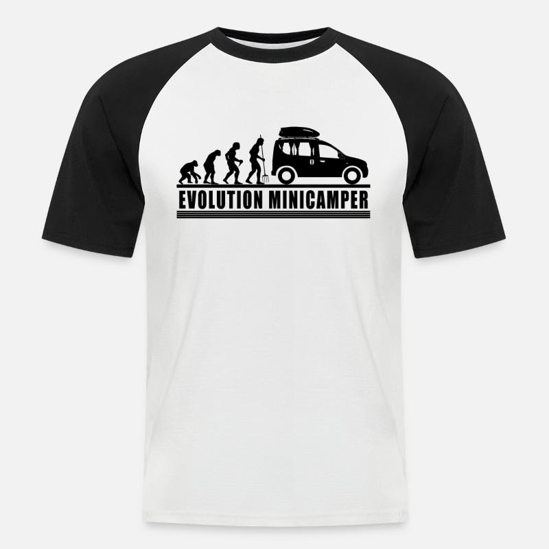 Evolution Minicamper Camping-Camper Microcamper - Men's Baseball T-Shirt - white/black