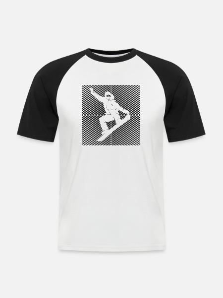 Snowboard Snowboarding Skilift Snowboarder - Männer Baseball-T-Shirt - Weiß/Schwarz