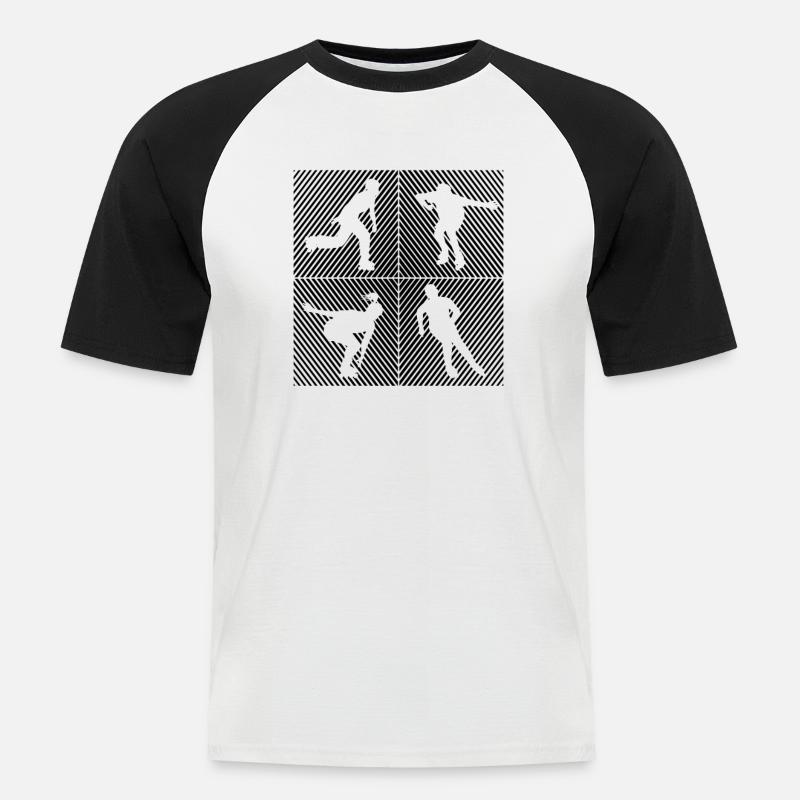 Rollers Rollers Rollers Rollers - T-shirt baseball manches courtes Homme - blanc/noir
