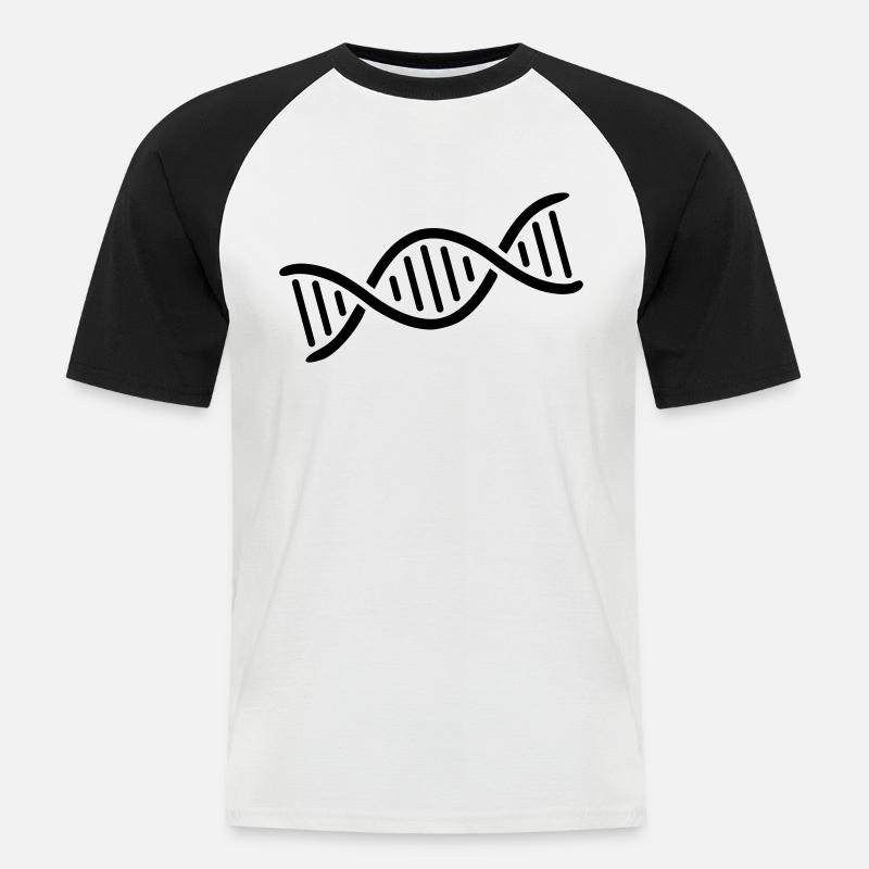 DNA Doppelhelix Logo - Männer Baseball-T-Shirt - Weiß/Schwarz