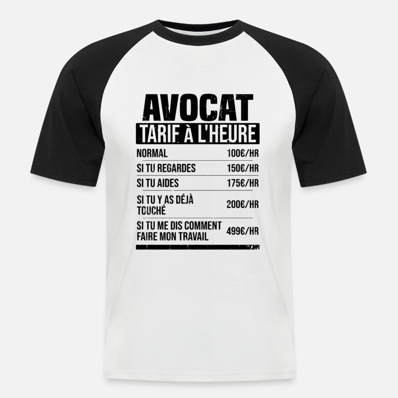 Avocado Stundensatz Humor Geschenkidee - Männer Baseball-T-Shirt - Weiß/Schwarz
