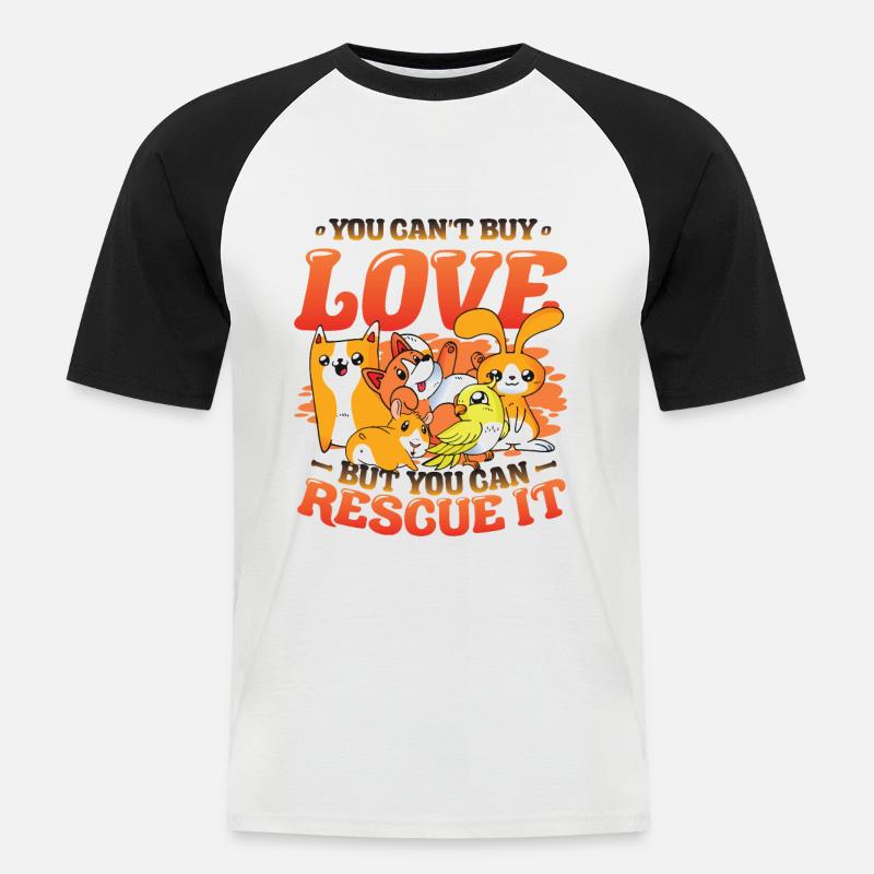 Love cannot be bought. - Men's Baseball T-Shirt - white/black