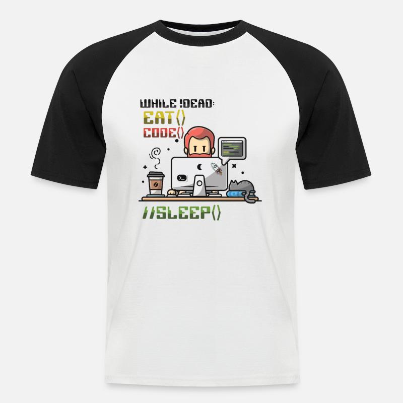 Programmierer,Computerprogrammierer,Witz - Männer Baseball-T-Shirt - Weiß/Schwarz